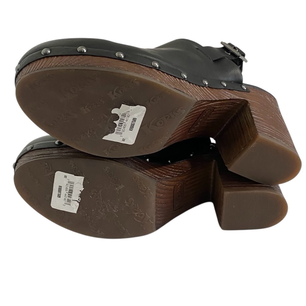 Kork-Ease Korks New Slingback Heel Clogs Black Studded Size 9 Vegan Leather - Picture 11 of 14
